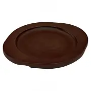 Wooden Underliner Cast Iron Platter CAST-6, Brown
