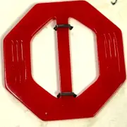 Vintage Ultra Craft Red Hexagon Lucite Belt Buckle NOC