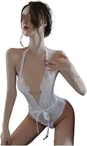 [FBIEE88TR] Sexy Lingerie Women Tight Jumpsuit Jumpsuit Hanging Neck Bare Chest Backless Underwear Christmas Interest Suit