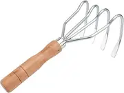 Leaf Collection Rake High Carbon Steel Beach Tool Digging Rake Garden Yard Tool 1pc Clam Rake