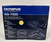Olympus AS-7000 PC Mac Transcription Kit Footswitch Stereo Headset Dictation New