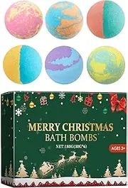 Bath Ball For Kids,6X Spa Relaxing Bath Balls - Christmas Spa Relaxing Bath Balls, Organic Handmade Bubble Bath Balls For Women & Men, Girls, Wife