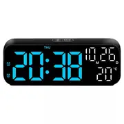 Digital LED Large Display Wall Desk Alarm Clock With Calendar Temperature Date