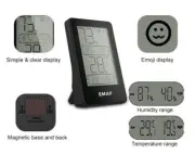 LCD Digital Thermometer Humidity Meter Hygrometer Room Temperature Clock Black