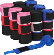 OMISTAR 15 Pairs Boxing Hand Wraps, 176 Inch Boxing Hand Wrap Roll, 5 Assorted Colors Kickboxing Hand Wraps, Elastic Thumb Loop Bandages, Mexican Style Sports Handwraps for Muay Thai MMA Training Gym