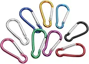 [Jzunhn] 9 Pcs Carabiner Clip, Pear Shape Aluminum Carabiner Snap Hook ，for Camping Traveling Hiking Keychains Keyring Outdoor（Multicolor）