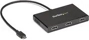 StarTech.com 3-Port USB-C Multi-Monitor Adapter, USB Type-C to 3X HDMI MST Hub, Triple 1080p 60Hz HDMI Laptop Display Extender/Splitter, Extra-Long Built-in Cable, Windows Only (MSTCDP123HD)
