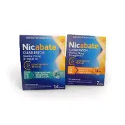 Nicabate Clear Patch Quit Smoking Step 1- 14patches & Step 2 -7 Patches
