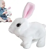 Interactive Pet Animal - Plush Figure Toy, Cute Stuffed Animal | Electronic Pet Realistic Rabbit, Battery Operated Animal Friend, Touch Response Companion Lifelike Cuddly Bunny for Toddler Playtime