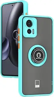 [SEAHAI] Case for Motorola Edge 30 Neo/Edge 30 Lite, Ultra Thin Hard Translucent PC Matte Back Soft TPU Silicone Dual Layer Hybrid Shockproof Cover, with Ring Holder Kickstand, Sky blue