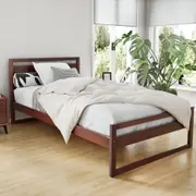 Artiss Wooden Bed Frame King Single Walnut WITTON