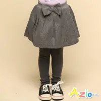 在飛比找momo購物網優惠-【Azio Kids 美國派】女童 內搭褲 蝴蝶結假兩件毛呢