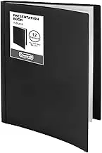 Dunwell Binder with Plastic Sleeves 12-Pocket (1 Pack, Black) - Presentation Book, 8.5 x 11 Portfolio Folder with Clear Sheet Protectors, Displays 24-Page Documents, Certificates, Important Papers