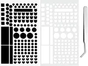 Kaiheng 2PCS Light Blocking Stickers, LED Light Dimming Sticker, Dimming Light 80% ~ 100% Blackout Stickers for Electronics, TV, Routers, Clocks with 1PCS Tweezers (White and Black)