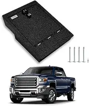 TUOJUE Under Seat Console Safe Box Fit for Chevrolet Silverado 2014-2019, GMC Sierra 1500,Silverado 2015-2020，GMC Sierra 2500 3500 Series with Underseat Console Bench Seats, with 4-Digit Combo Lock