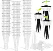 Hydroponic Seed Pod Plastic Hydroponic Plant Sponges Basket Soilless Planting Basket for Gardening White 6.8 * 4CM 50PCS Plant