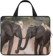 Laptop Case Sleeve Shockproof Computer Carrying Bag Two Elephants Playing Laptop Bag Tote Lightweight Notebook Case Cover Traveling Briefcase Handle Bags for Travel Business 13inch, Two Elephants