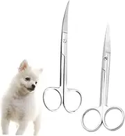 Beavorty Professional Pet Hairdressing Scissors Set Stainless Steel Dog Hair Scissors Round Head Pet Scissors Pet Hair Trimmer Pet Hair Shaper Ergonomic Handle