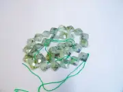 Prehnite faceted diamond beads 10mm. Natural gemstone beads. Full strand 16''