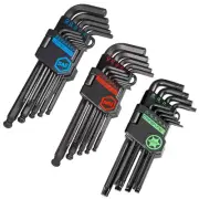 35-Piece Long Arm Ball End Allen Key Wrench Set, Inch/Metric/Torx. Includes M...