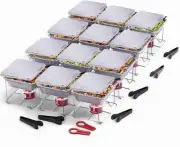 12-Pack Disposable Chafing Dish Set, Half Size Pans – Buffet Food Warmers + Fuel