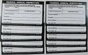Lot of 10 J.J. Keller 2397 Record of Annual Inspection Decal 3x5 inches Vinyl