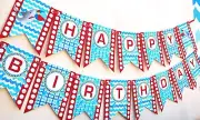 Shark Party Happy Birthday Banner Pool Party Pennant