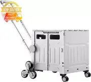 Foldable Shopping Cart 75L Stair Climbing with Wheels Grocery Trolley Basket