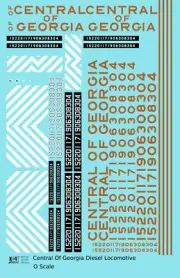 K4 O Scale Decals Central Of Georgia Diesel Locomotive Gold Southern Scheme