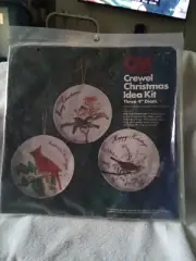 Columbia Minerva Crewel CHRISTMAS Audubon 4" Bird Ornaments Kit