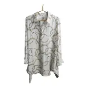 Chico's Chain Link Print Tunic Blouse Concealed Button Women's Plus Size 3 NEW