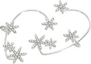 [CHILDWEET] 1 Pair Rhinestones Snowflake Ear Cuffs Hoop Earrings for Women Earrings