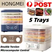 HONGMEI 5 Trays Food Dehydrator Fruit Dehydrator Pet Beef Jerky Dryer White Blue