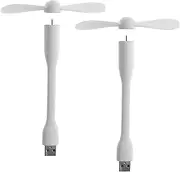 Sokelinn-six USB Flexible Fan, Mini Portable Cooling Fans USB Powered for Power Bank Laptop PC AC Charger - 2 Pack (White)
