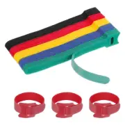 50Pcs 6 Inch Reusable Cable Ties Fastening Hook and Loop Straps 5 Colors