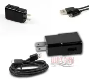 100 2A POWER ADAPTER+10' MICRO USB CABLE DATA CHARGER BLACK LUMIA 800 G2 OPTIMUS