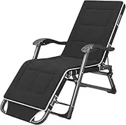 Zero Gravity Lounge Chair, Premium Sun Loungers Zero Gravity Chair, Folding and Reclining Sunlounger, Camping Lounge Chair with Increased Durability and Extra Weight Support Lounge Chair (Color : Bla