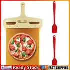 Wooden Pizza Spatula Paddle with 2 Brush Pizza Transfer Shovel Pizza Peel Shovel