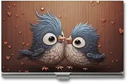 LQPMNK Metal Card Case, Love Birdie Stripe Print Professional Card Case Premium Card Case Lightweight Card Holder Pocket Card Case, style