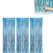3Pcs 2M Fringe Backdrop Curtain Photo Booth Props Celebration Party Decoration