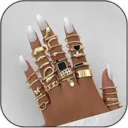 [HUASAI] Rings for Teen Girls Teen Girl Gifts for Trendy stuff Gold Rings Non Tarnish Stackable Rings Silver Rings Jewelry Gifts for Women Teen Girls