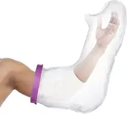 Purple Adult Full Arm Cover Protector for Shower Reusable 100% Waterproof Cast Covers for Shower full arm Tight Seal Keeps Cast and Bandage Dry