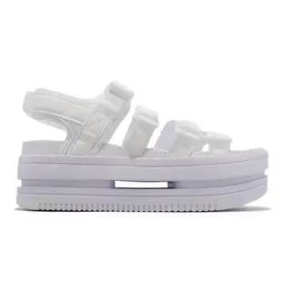 Nike 涼鞋 Wmns Icon Classic Sandal 女鞋 白 厚底 增高 魔鬼氈 雙層 休閒鞋 DH0223-100