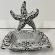 Cast Iron Antiqued White Starfish Soap Dish