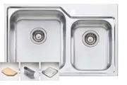 Oliveri Nu-petite 1 & 3/4 Double Left Hand Bowl Inset Sink NP615