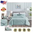 Elegant California King Geometric Quilt Set - Lightweight Modern Bedding in S...