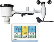 ECOWITT Wi-Fi Weather Station Combo WS3820, Includes WS69 Outdoor Sensor Array and WS3820 Indoor 7.5'' Large Color LCD Display Console, IOT Intelligent Linkage Control, 433 MHz