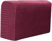 Xiao Hua 2pcs Washable Sofa Armrest Covers Stretch Chair Arm Protectors-Red