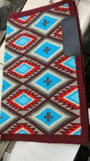 Real Red,Star Blue,Charcoal,silverRose western Ranch wool saddle blanket 32*36’’