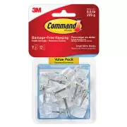 3M Command 17067CLR-9ES Clear Small Wire Hooks, Pack of 9